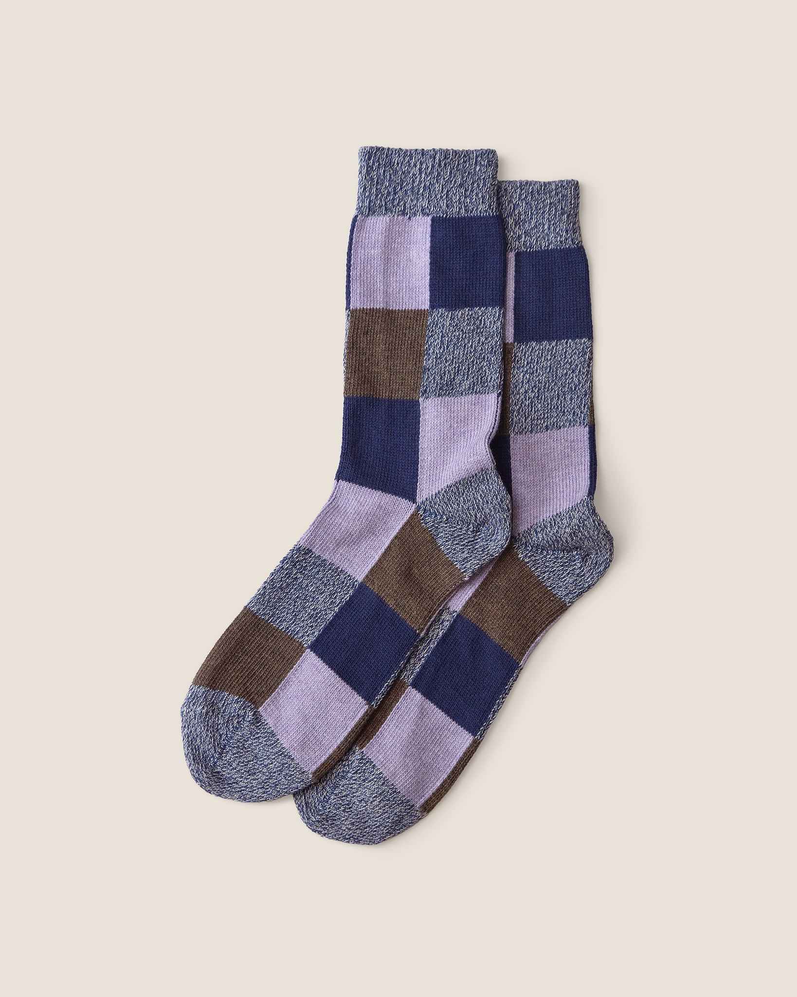 Organic Cotton Socks 3 Pairs | Blue & Brown