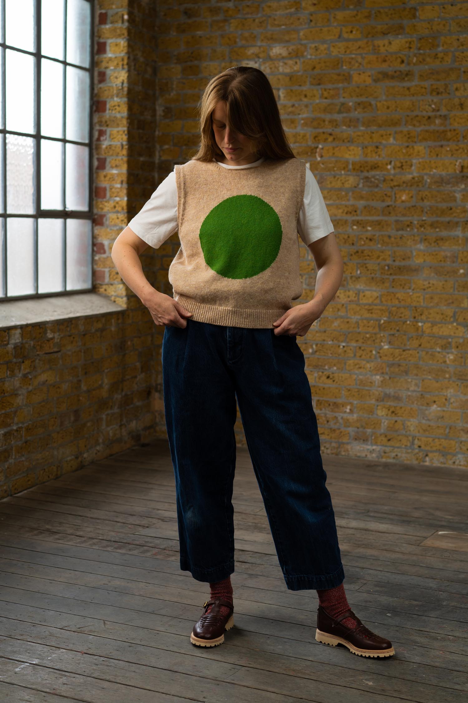 Dot Knitted Top | Green