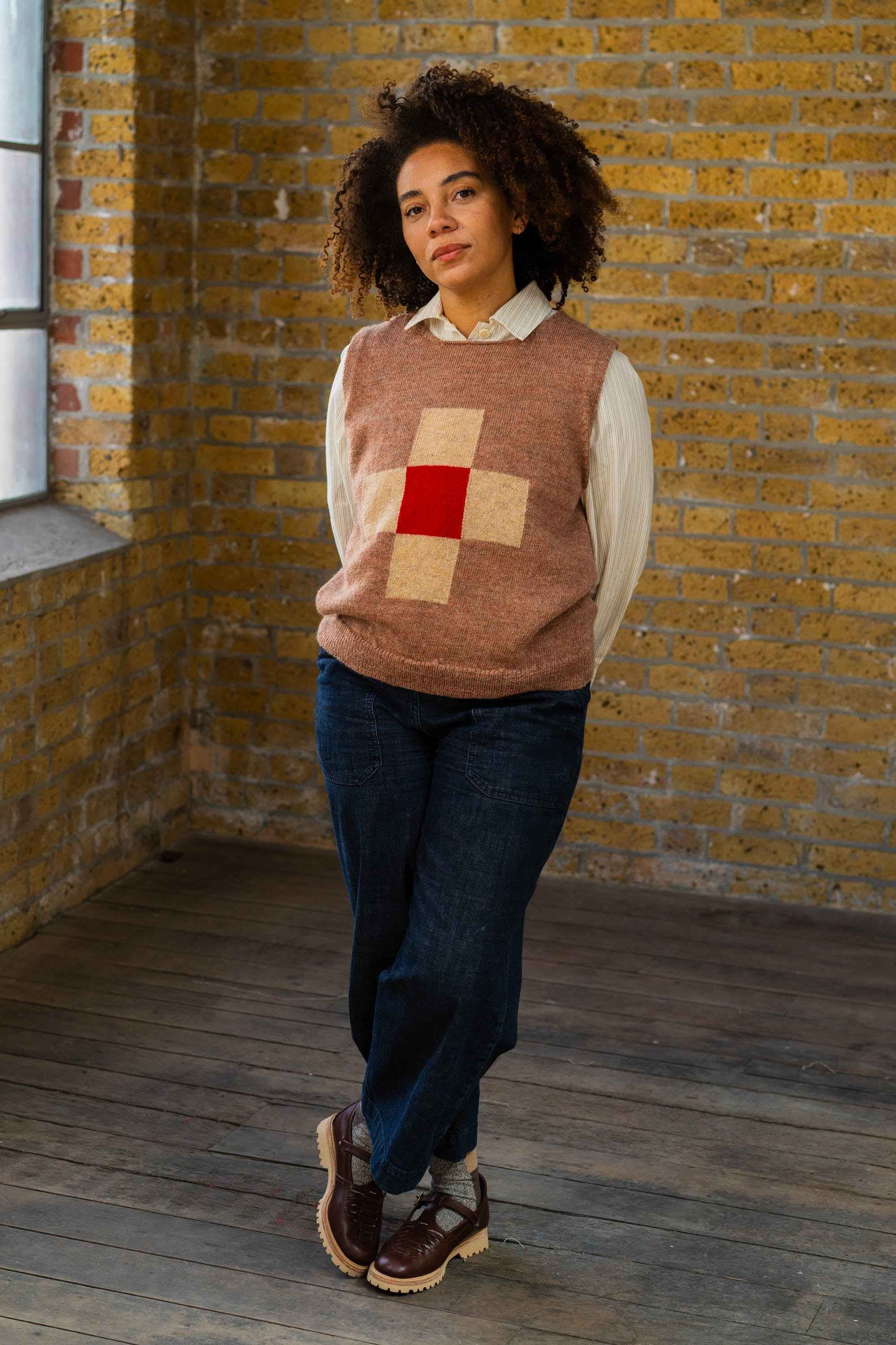 Red Cross Knitted Top