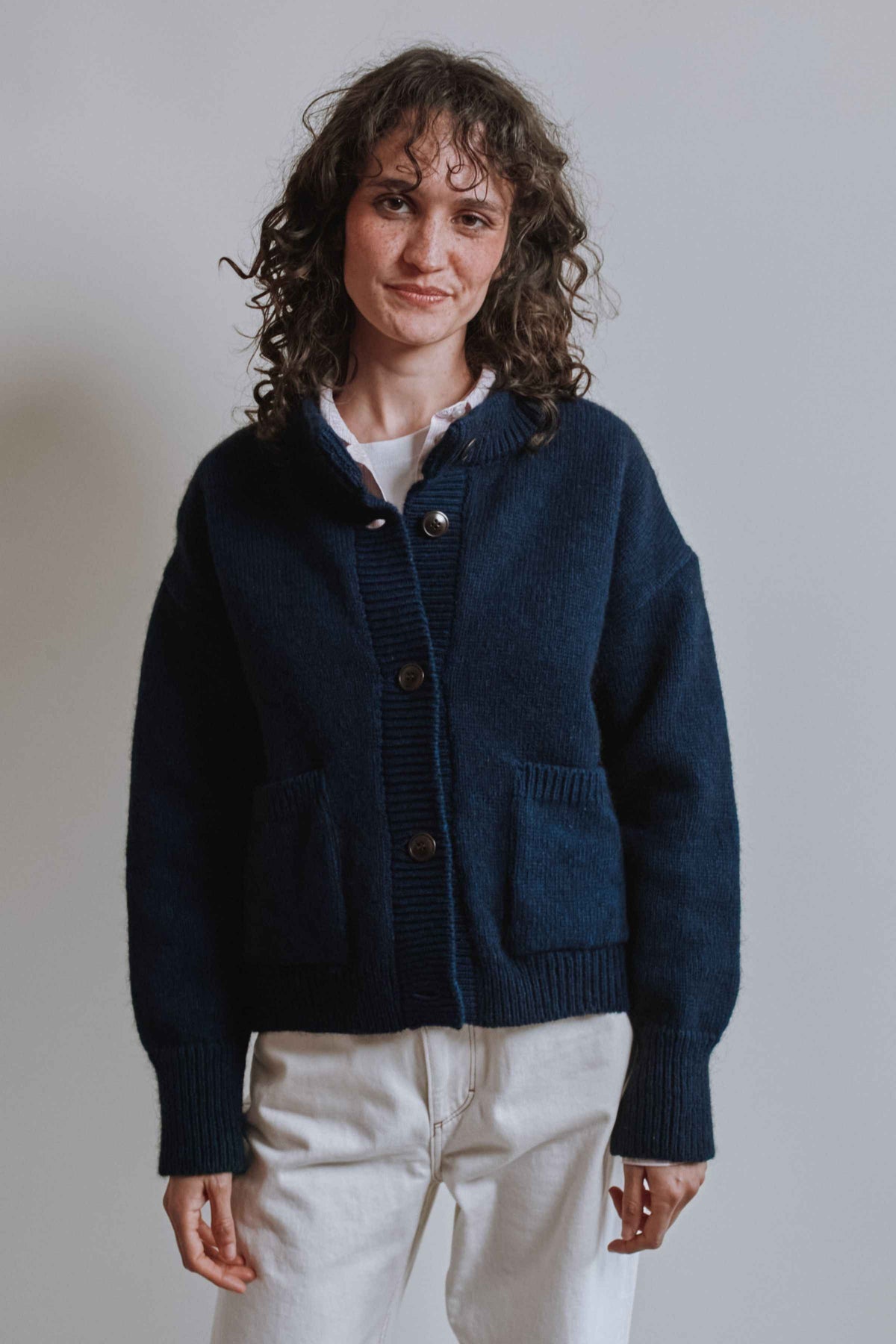 SILKE Cardigan in Yak Wool - Midnight Blue
