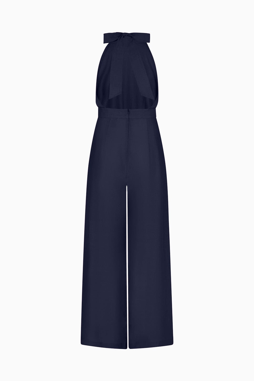 The Sofia Halterneck Jumpsuit in navy blue