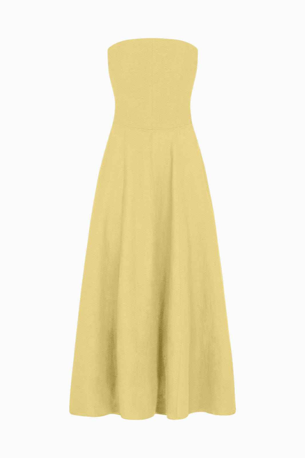 The Chiara Maxi Bandeau Dress in yellow