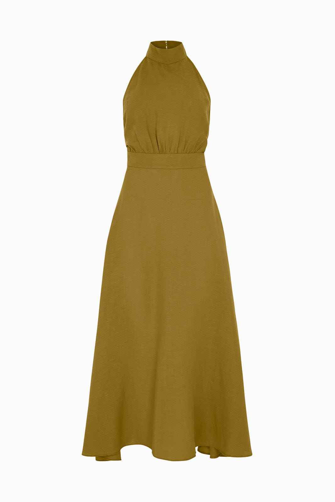 The Isi Halterneck Dress in Willow Green
