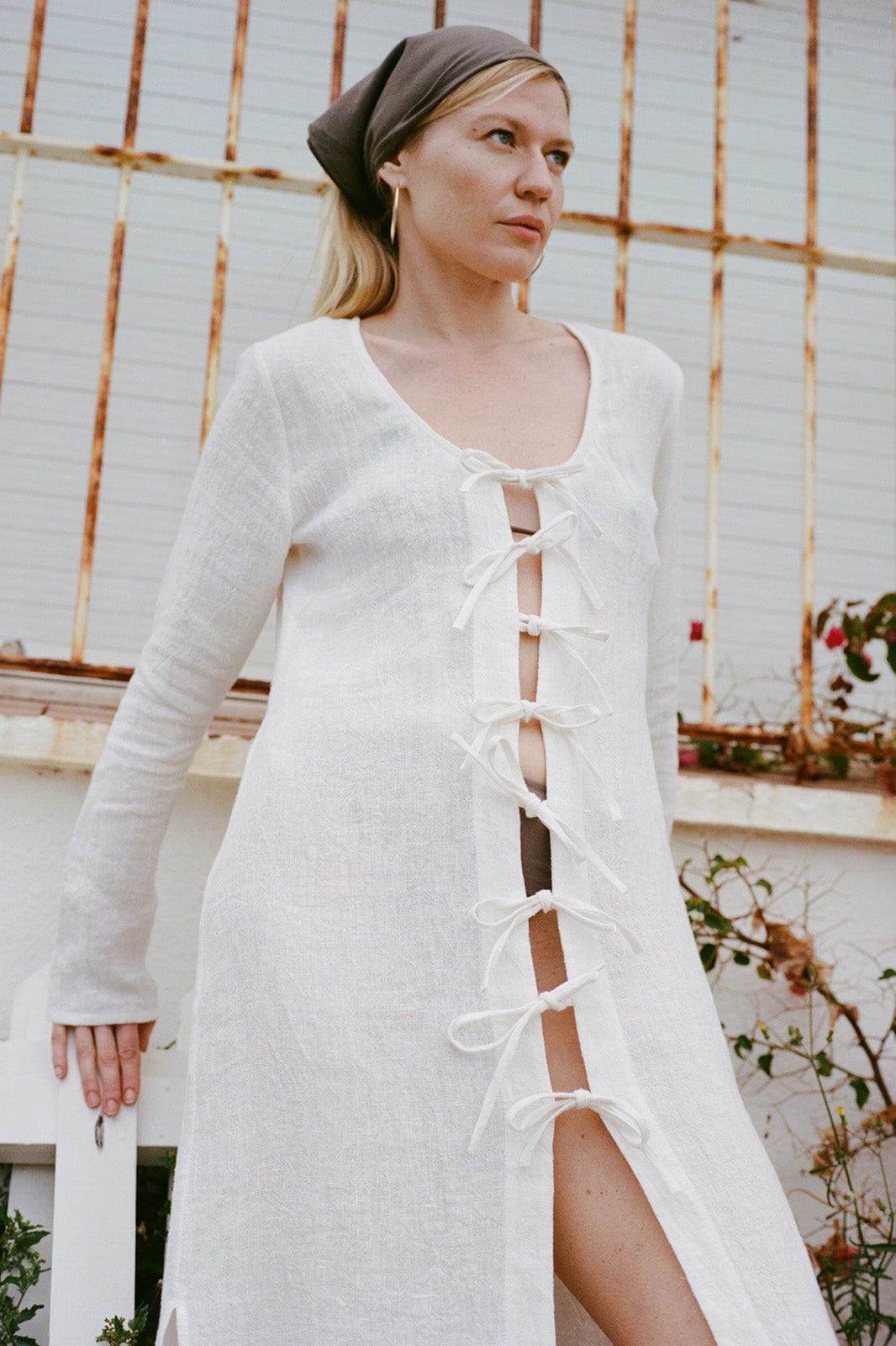 The Michi Maxi Kaftan in off-white
