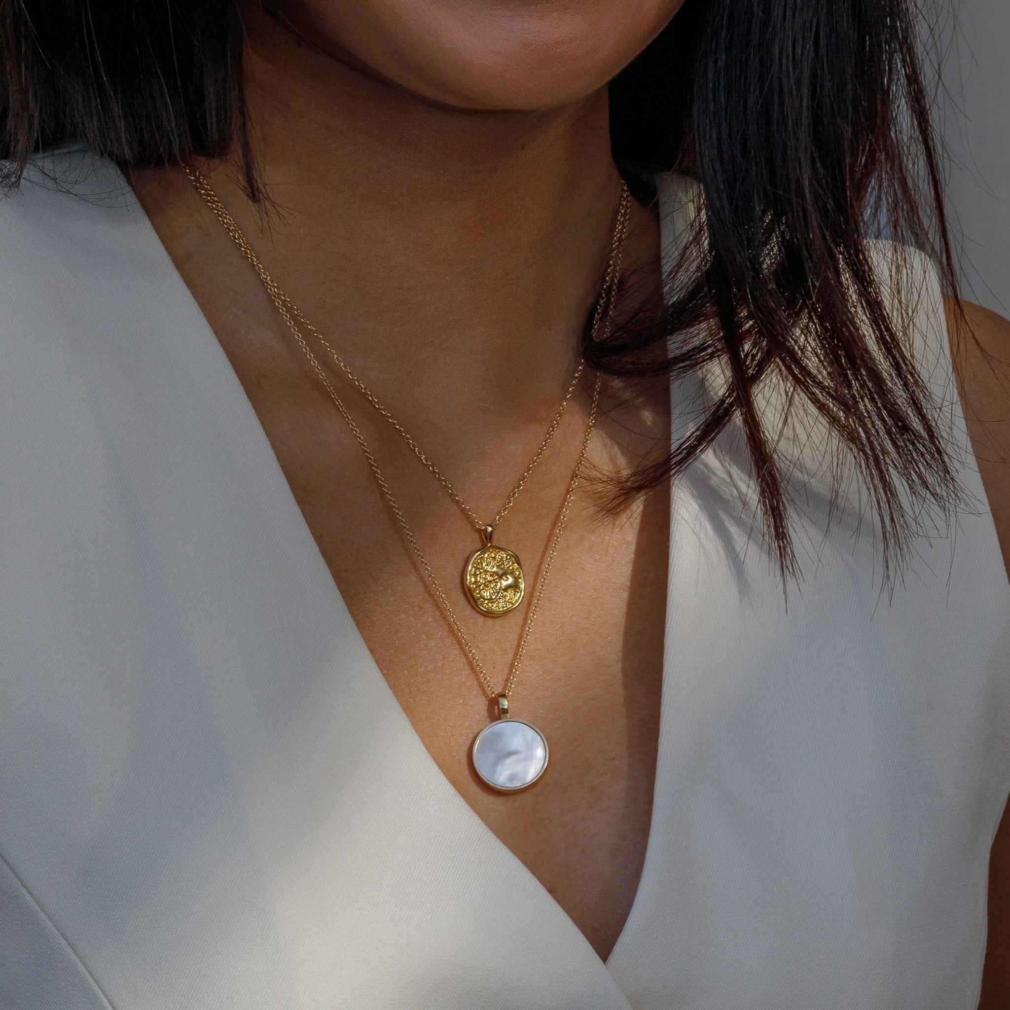 Mother of Pearl Porthole Necklace